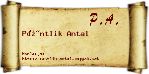 Pántlik Antal névjegykártya