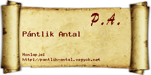 Pántlik Antal névjegykártya